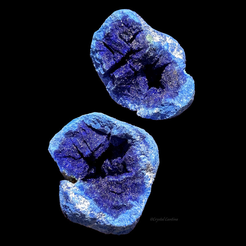 Azurite Geode Azurites Azure Geodes Sparkling Druzy Blue Crystals