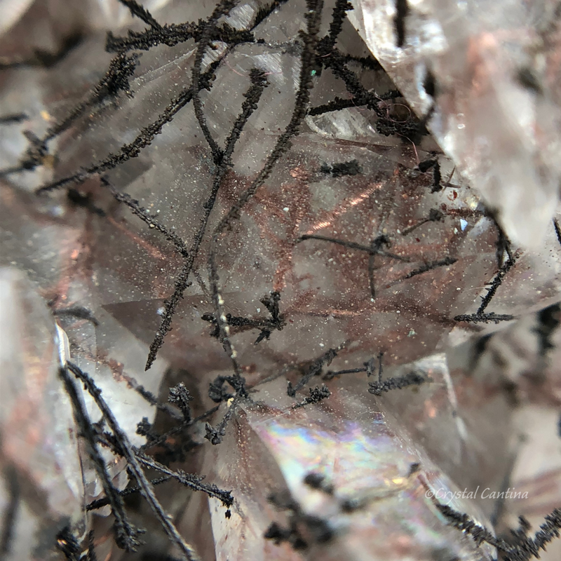 Copper "Barbed Wire" in Calcite