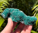 Curpite Crystal Crystals Deep-Green Green Emerald-Green Rosasite Sparkly Sparkling Druzy Micro-Crystalline Quartz Tsumeb Mine, Tsumeb, Oshikoto Region, Namibia