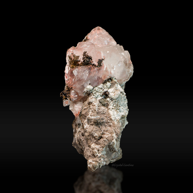Crystallized Copper On and In Calcite