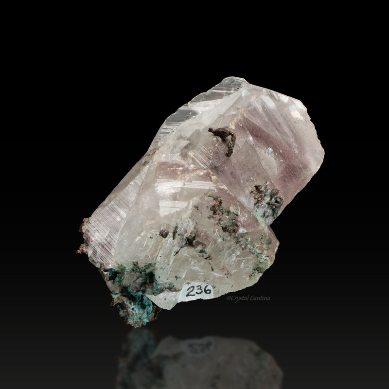Crystallized Copper On and In Calcite