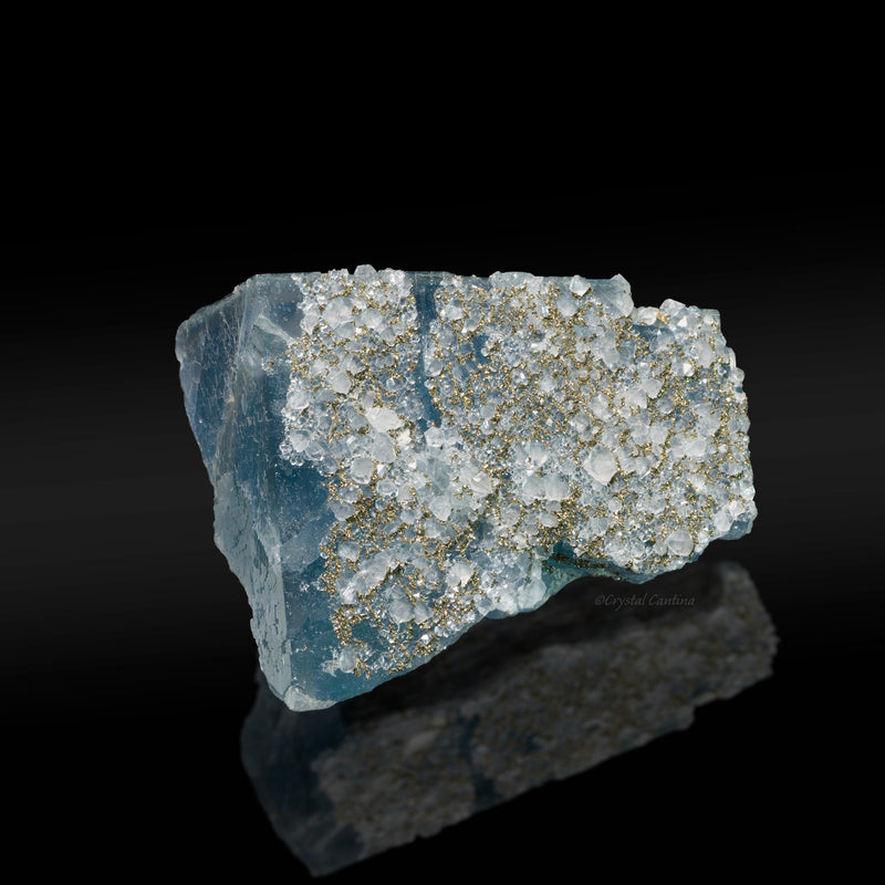 Blue Fluorite with Quartz and Pyrite