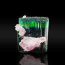 Blue Tourmaline with "Crystallized" Rose Quartz