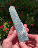 Blue Fluorapatite on Quartz "Tabby"