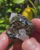 Chalcopyrite and Calcite on Bournonite