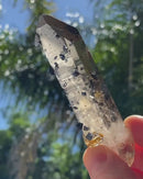 Blue Anatase On and In Quartz